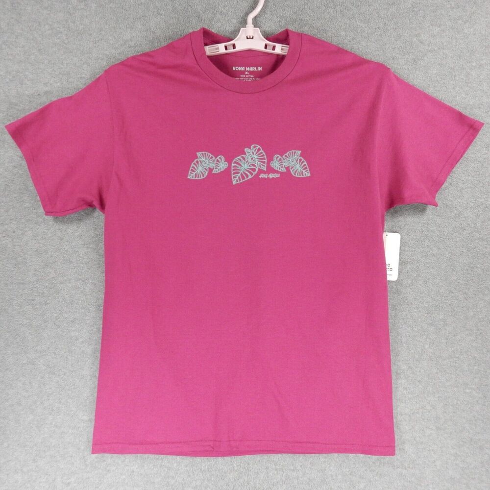 Hawaii Taro Leaf Womens TShirt Extra Large Pink Big Island HI Kalo Kona Marlin